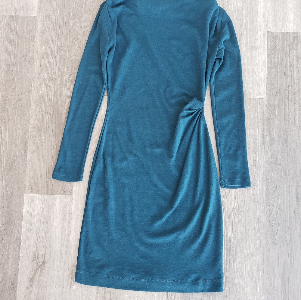 Banana Republic Long Sleeve Cowl Neck Wool Dress Sz S Petite